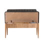 Hanah Home Banco Vina Anthracite, Pino Atlantico, Tapizado Lino, Banco con Almacenamiento, 110x85x40cm